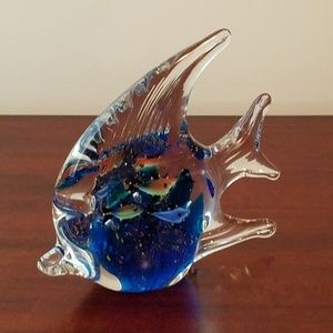 Murano Glass Angel Fish Aquarium Paperweight
